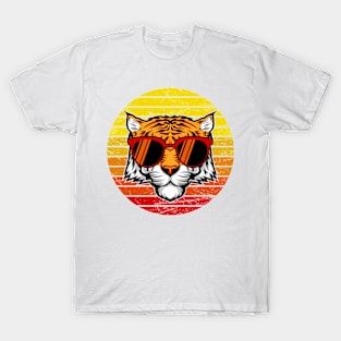 Groovy Stripes: A Retro Tiger Wearing Shades T-Shirt